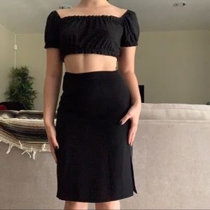 Black Pencil Skirt w/ Side Slit